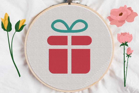 Christmas Gift Box Embroidery