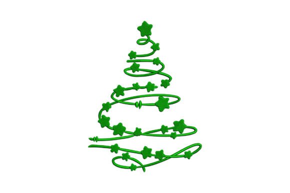 Christmas Star Tree Embroidery Design