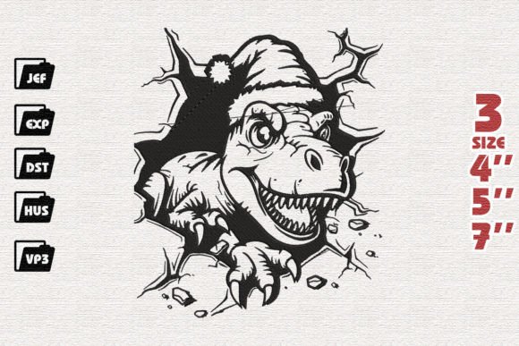 Cute Dinosaur Embroidery Design