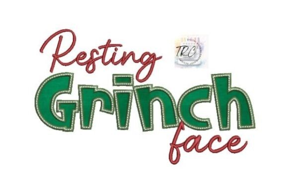 Resting Grinch Face Embroidery Design
