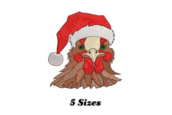 Rooster Christmas Embroidery