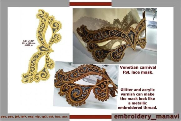 Venetian FSL Lace Carnival Mask